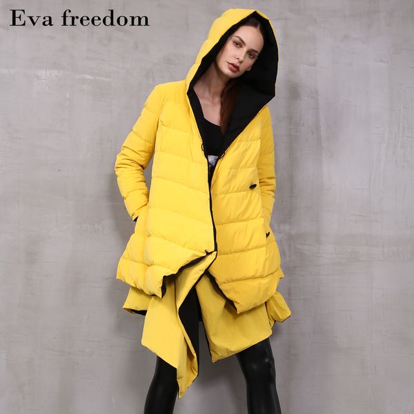 

asymmetrical double-sided wear warm down parka jackets female 90% real duck down coats fake two pieces silver coat wq2470, Black