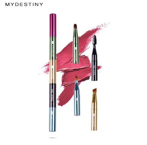 

four-head telescopic brush portable eyebrow eyelash curler eye shadow lip brush lipstick makeup brush tool beauty
