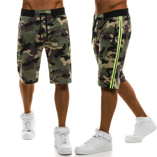 

zogaa summer new fashion men's shorts camouflage pants men casual shorts men solid beachwear beach pant, White;black