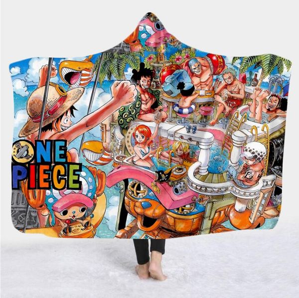 

new anime one piece cartoon paintings blanket blanket hooded 3d full printing wearable men women style-1