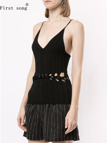 

solid color vertical stripes women's summer suspenders vest 2020new ladies summer new personality wild vest, White