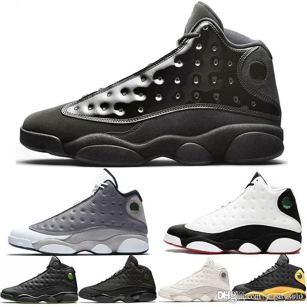

13s basketball shoes 13 men cap and gown atmosphere grey he got game black cat phantom bred mens trainer sports sneakers size 41-47