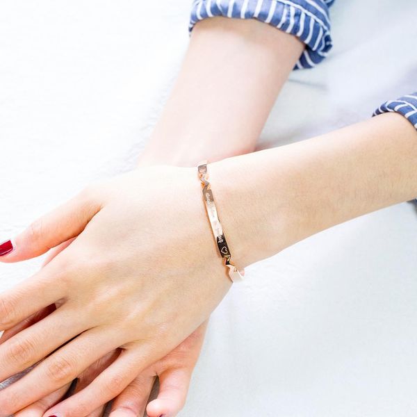 

opk new style delicate fashion rose gold bracelet korean titanium steel simple wind jewelry high-grade accessories, Black