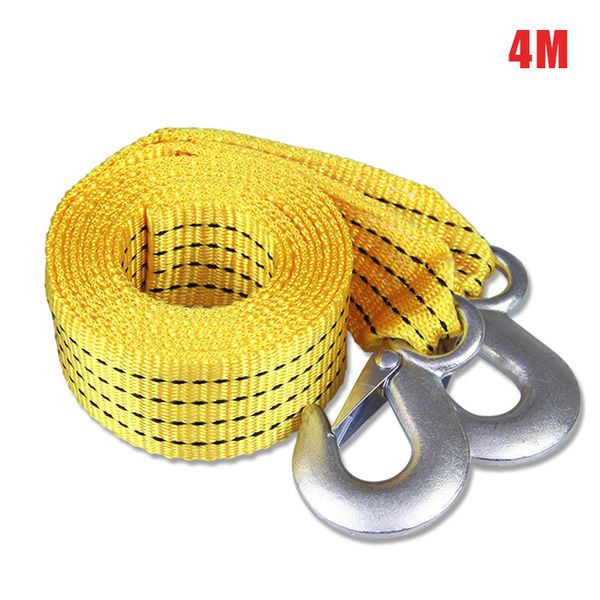 

4m heavy duty 5 ton car tow cable towing pull rope strap hooks van road recovery