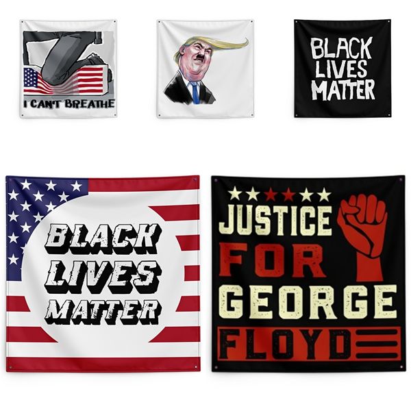 

justice for george floyd printing tapestry black lives matter household wall banner 150*150cm #qa29067