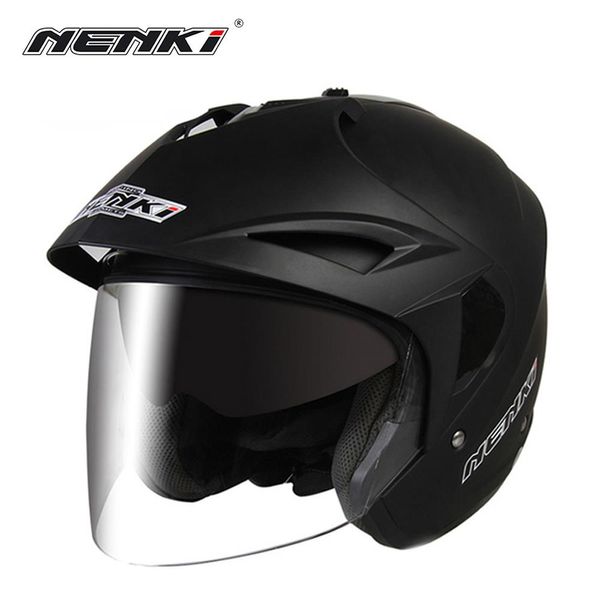 

nenki motorcycle helmet open face vintage style casco moto helmet scooter cruiser touring chopper with dual visor lens