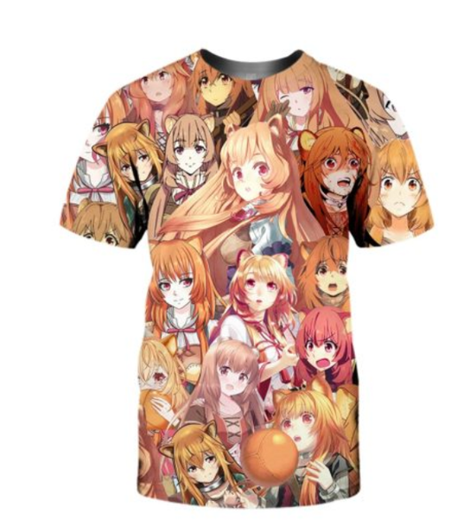 

2019 новейшая летняя мода the rising of the shield hero каваи аниме 3d-принт для мужчин и женщин футболка хип-хоп с коротким рукавом футболк, White;black