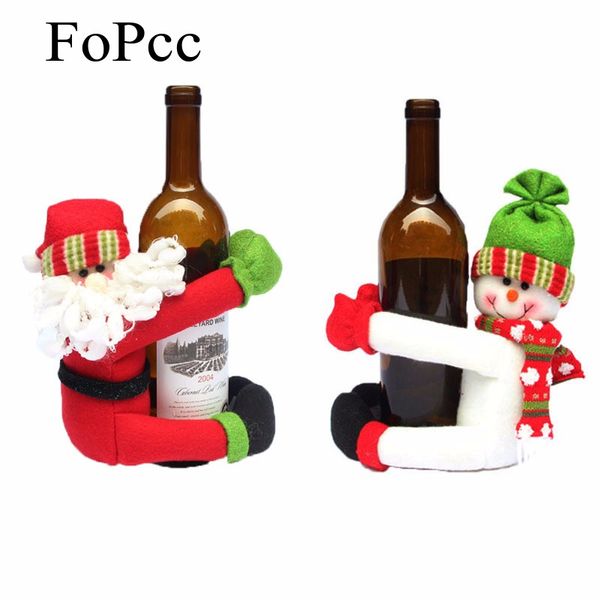 

navidad red wine bottle cover santa claus snowman home christmas decoration lovely christmas ornaments wine bottles hold covers