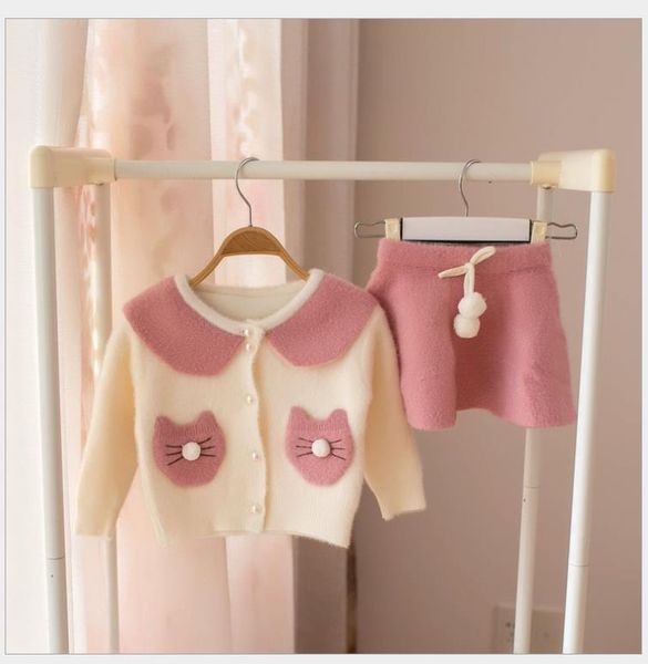 

girl mink velvet fairy sweater + skirt, Blue