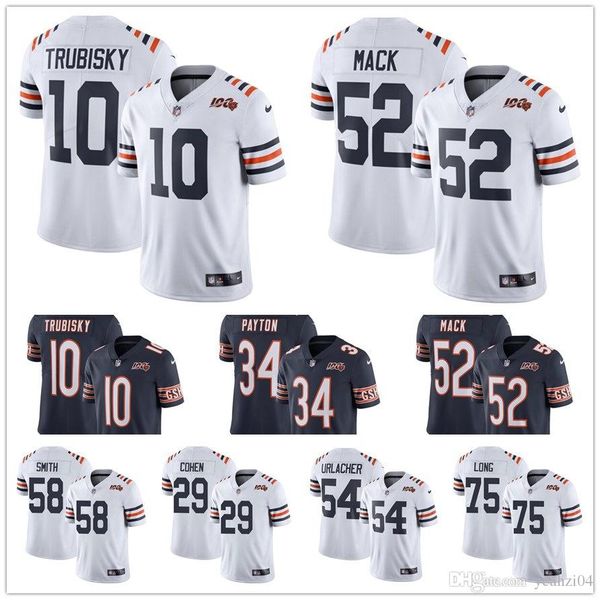 

2019 100th ea on men 039 chicago 10 mitchell trubi ky jer ey 34 walter payton bear 52 khalil mack brian urlacher american football jer