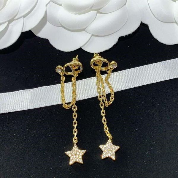 

new style star diamond fashion designer earrings luxury designer jewelry women earrings, Golden