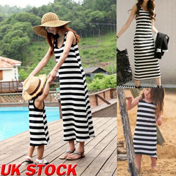 

Hot Mother and Daughter Clothes Parent-child Striped dress Family Matching Outfits