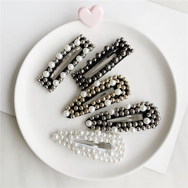 

fashion women girls silver gold pearl barrettes hair clips elegant headband hairband hairpins headwear hair accessories, Golden;white