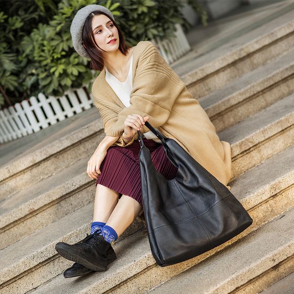 

women genuine leather simple fashion shoulder bag
