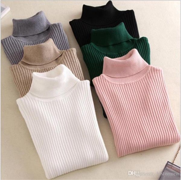 

Candy Color Pullover Women Sweaters Slim Turtle Neck Long Sleeve Womens Tops Fashion Knit Single Womens Clothing