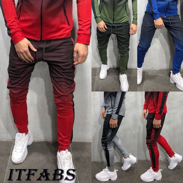 

men's pants boutique gradient sports pants,slim and fashionable tights,comfortabol,breathable, Black