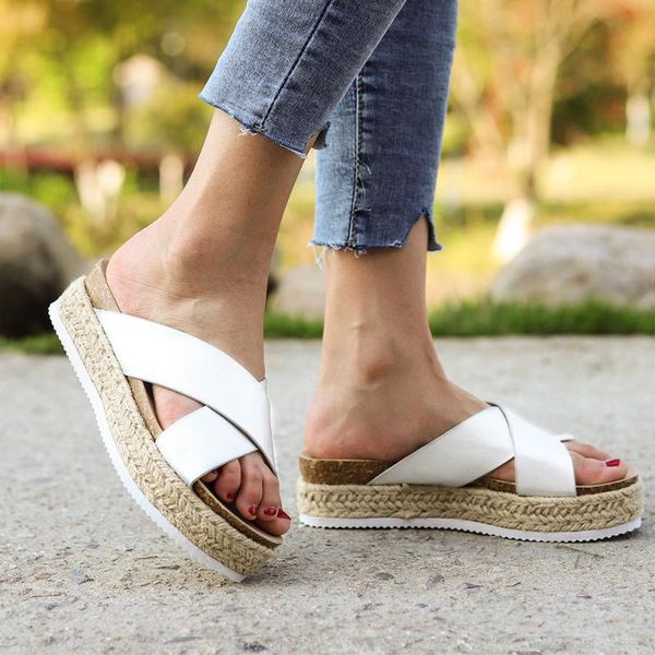 

2020 new ladies summer flat open toe slippers women thick bottom flip flops female beach platform slippers, Black