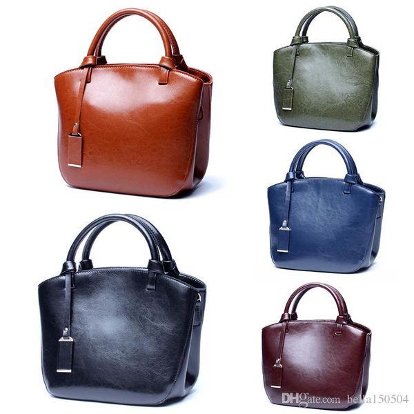 

genuine leather designer totes with shoulder belts ladies casual handbags large volume middle totes 3 layers inside single shoulder bag