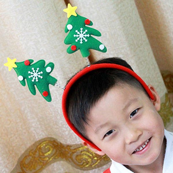 

1pc kid christmas headband christmas tree headband lovely headclip boy girl hair accessories, Slivery;white
