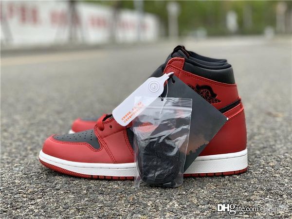 

2020 authentic 1 hi 85 varsity red 1s bred black red men woman basketball shoes sports sneakers with box bq4422-600 #13;jordan