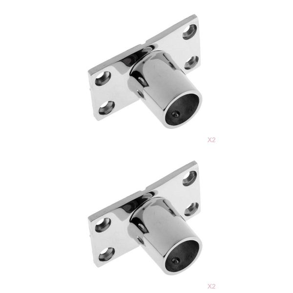 

2x stainless steel boat deck handrail fitting 90 degrees 25 + 22mm