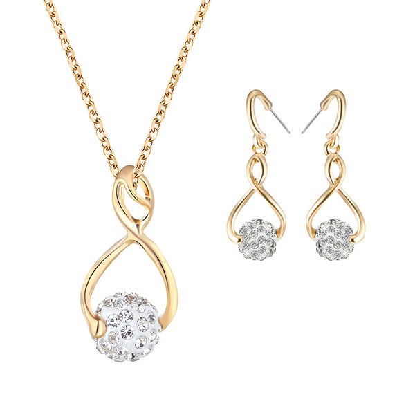 

ювелирные наборы роскошный дизайнер женщины свадьба обручальное сделано сплавом с кристаллическим украшением геометрическая для подарка jstz, Silver