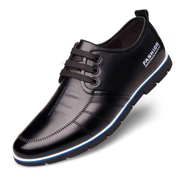 

basic men shoes british microfiber leather business driving casual lace up breathable outdoor comfy fashion spring autumn soft, Black