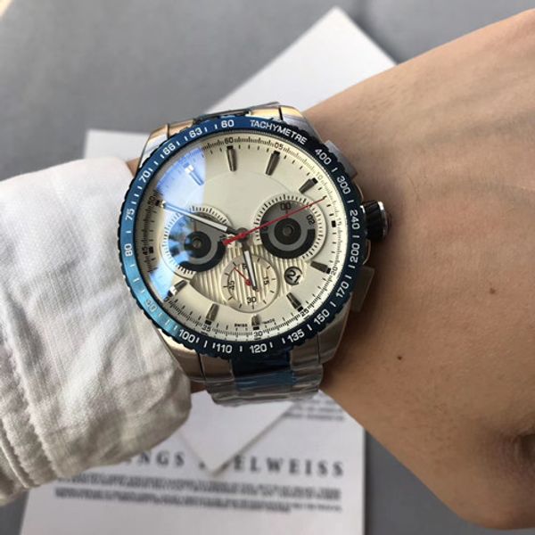 

luxury men's watches with 46mm dial ,quartz multifunctional movement,316l fine steel strap,mineral wear-resistant mirror,minute timing, Slivery;brown