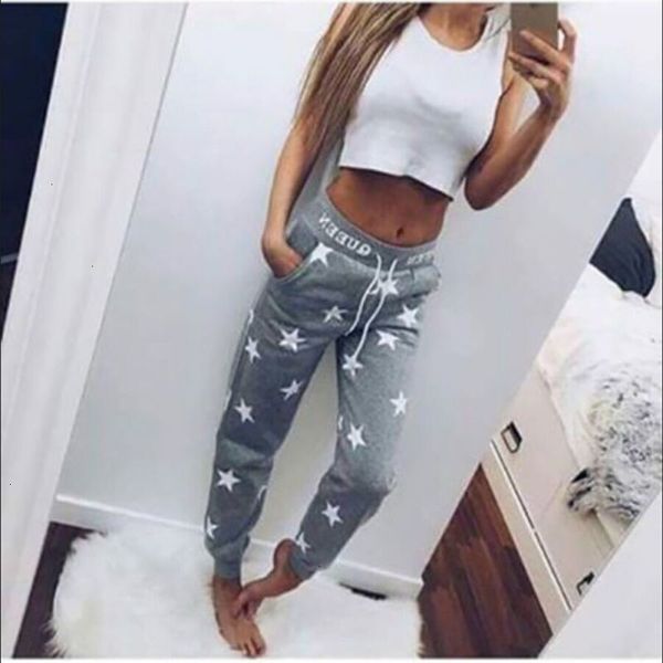 

women pants ladies elastic waist fashion loose pants women pink star printed casual trousers soft breathable fashion sweatpants 2019 hot, Black;white