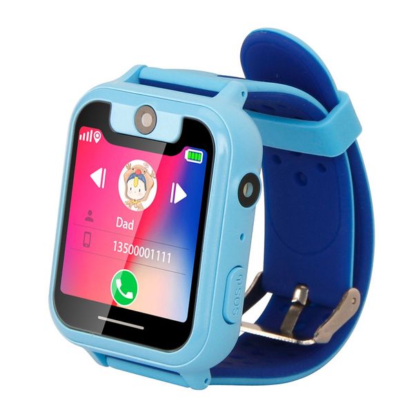 

s6 gps smartwatches kids smart watch baby children sos call location finder locator tracker anti lost monitor boys girls gift, Blue