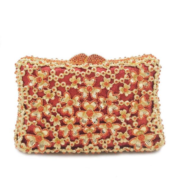

fashion red purple crystal diamond chain evening bag rhinestone evening bags clutches for women bridal wedding party mini purse