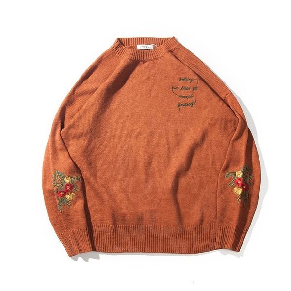 

letter embroidery knitting solid color round neck pullover casual loose thicken sweater 2018 winter men brand warm homme -2xl, White;black