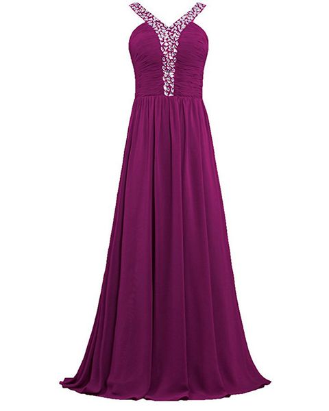 

new real p long chiffon prom dresses with beaded crystal plus size evening party gowns formal party gown qc1437, Black