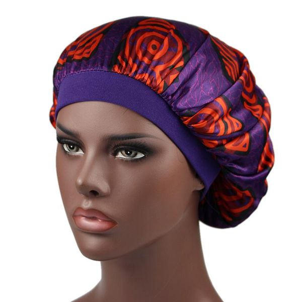 

printting fabric women bonnet sleepping turban cap, Blue;gray