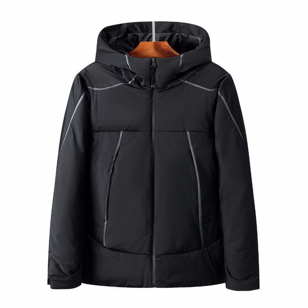 

men fashion down jacket 2019 winter down coat parka 80% white duck thicken warmcasual hooded jackets coat, Black