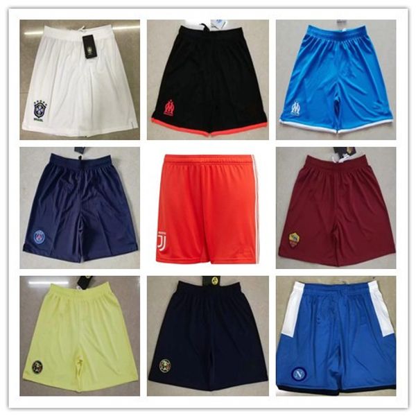 

thai quality paris soccer shorts 2019 2020 olympique de marseille football shorts napoli shorts 19 20 short de football europe size s-2xl, Black;red