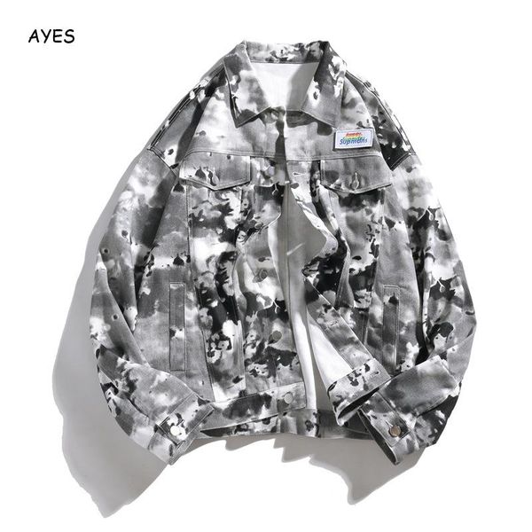 

fresh men tie dye куртка с длинным рукавом пальто outers мужской повседневной весна куртка 2020 кнопки вверх кармана моды верхней одеждой па, Black;brown