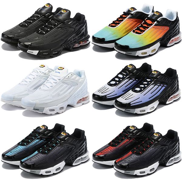 

new plus tn iii 3 running shoes men women sneakers blue spider black white university red spots orange fashion trainers sport, White;red