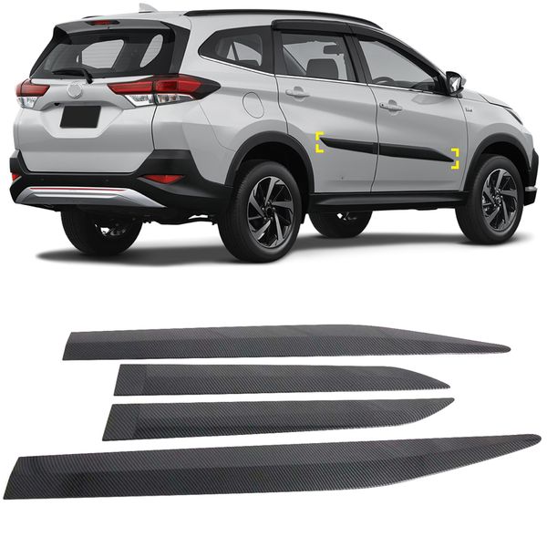 

for toyota rush 2018 2019 2020 car styling exterior door strips car body molding cover trim 4pcs abs plastic auto accessories