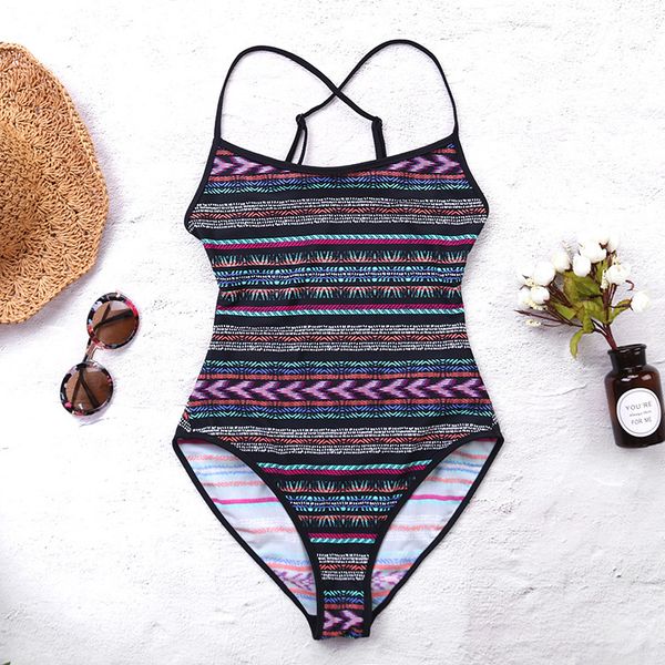 

2019 print bikinis swimwear for women backless swim wear bathing suit woman slim monokini bodysuits one piece swimsuit lady beachwear