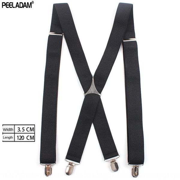 

suit pants sling belt clip 3.5cm black x-type sling multicolor 4-clip men's belt widened and enlarged, Black;white