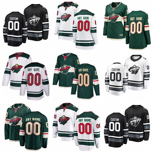 

custom minnesota wild jerseys mats zuccarello jason zucker zach parise eric staal ryan suter alex stalock jared spurgeon matt dumba hockey, Black;red