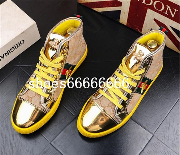 

fashion men high british style rrivet shoes men causal luxury shoes red gold blue bottom rubber dress shoes for male fdzhlz, Black