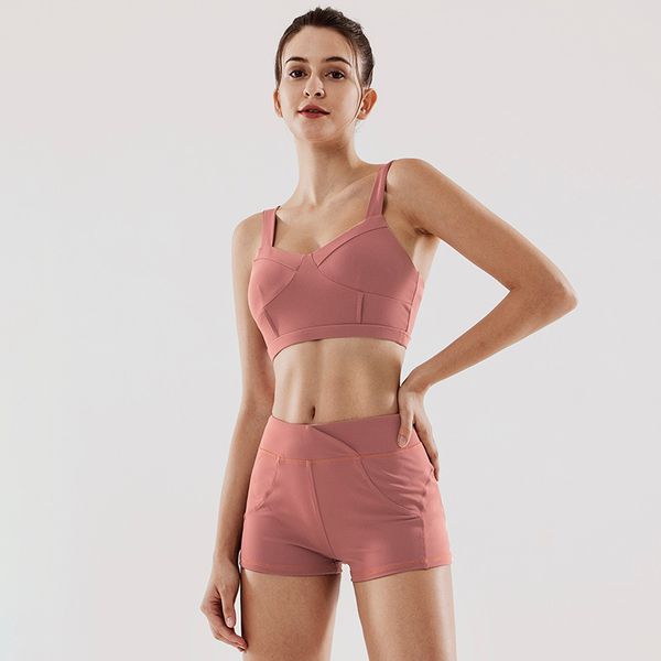 

бесшовные йога комплект спортивная одежда для женщин спортивная фитнес пуш-ап бюстгальтер тренажерный зал короткий женский бег, White;red