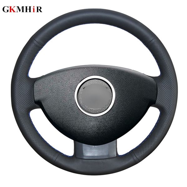 

gkmhir diy steering wheel cover black artificial leather car steering wheel cover for duster dacia duster 2011-2015