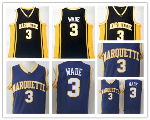 

college marquette golden eagles dwyane wade jerseys men basketball sport team navy blue black all stitched ncaa university uniforms