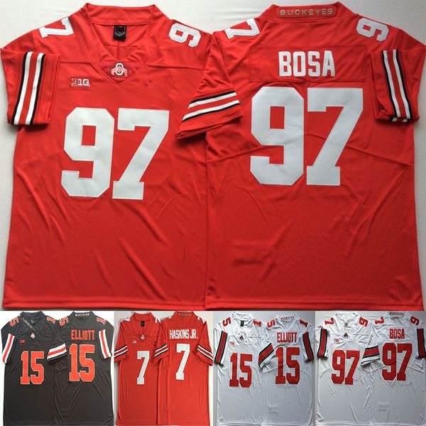 

NCAA Ohio State Buckeyes 7 Dwayne Haskins Jr. 15 Ezekiel Elliott #97 Nick Bosa College Football Jerseys