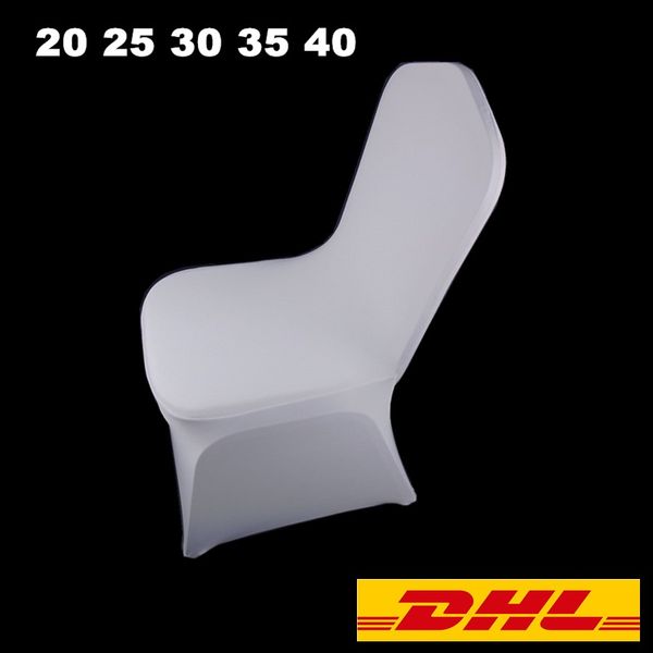 

20 25 30 35 40pieces white universal stretch polyester wedding party spandex chair covers