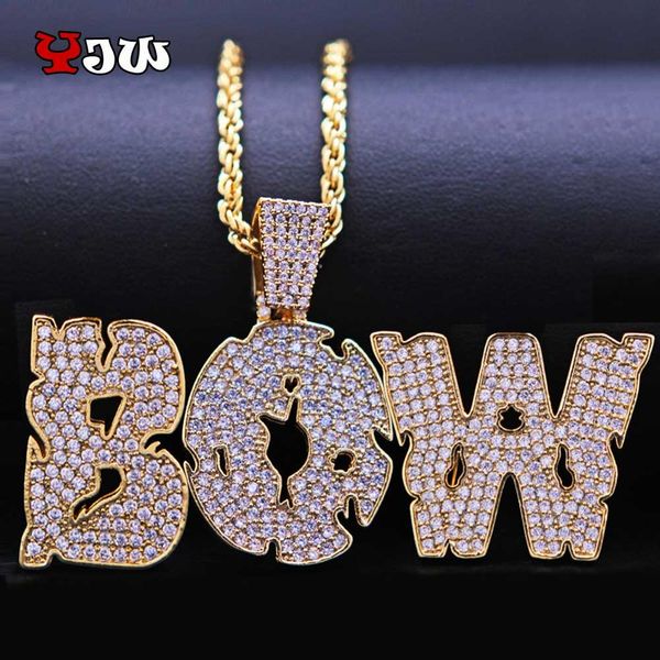 

yjw diy name necklace gold for men customize bubble letters pendant silver gold color commission gift jewelry cuban