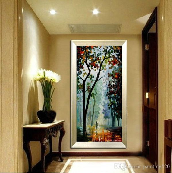 

100% pure hand painted modern living room study walkway home decoration art oil painting thick oil color canvas knife painting jl030